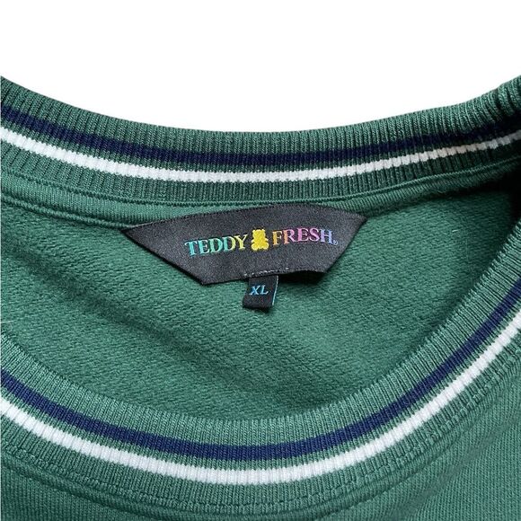 Teddy Fresh Box Paneled Green and Blue Men's Sweatshirt Size XL - Picture 5 of 5